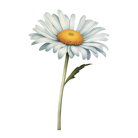 AI Generative Watercolor Daisy Flower Pastel Isolation On Transparent