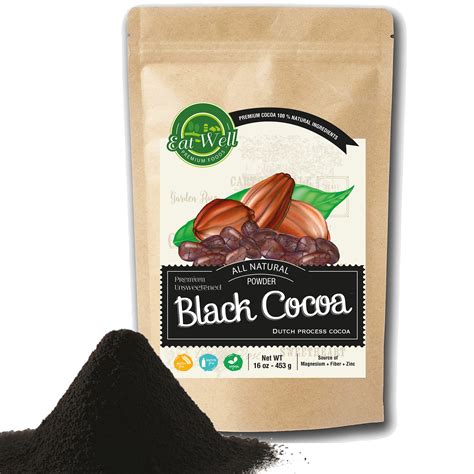 Black Cocoa Powder Oz Resealable Bag Dutch Process Dark Cocoa