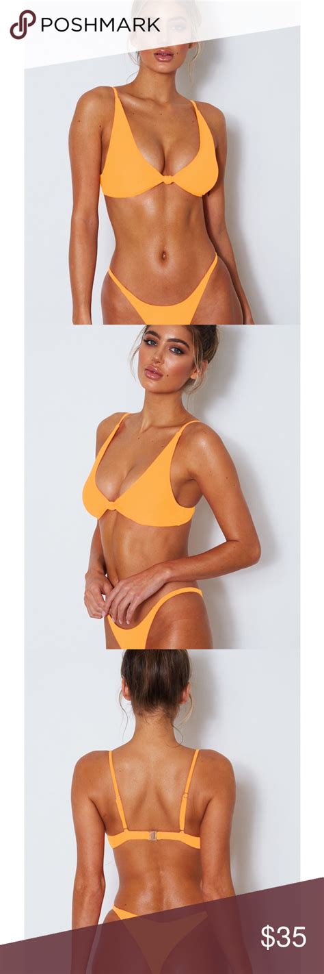 Neon Orange Bikini Knot Top Neon Orange Bikini Bikinis Orange Bikini