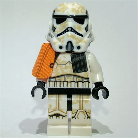 Lego Set Fig 010680 Sandtrooper Squad Leader Captain Orange Pauldron