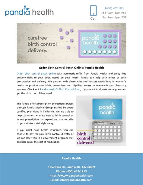 Ppt Order Birth Control Patch Online Pandia Health Powerpoint