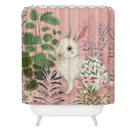 Backyard Bunny Shower Curtain Pimlada Phuapradit