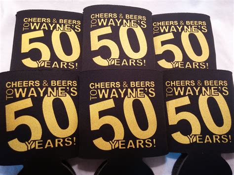 Cheers And Beers Custom Koozies For 50thbirthday Birthdaybash 50th Birthday Koozies