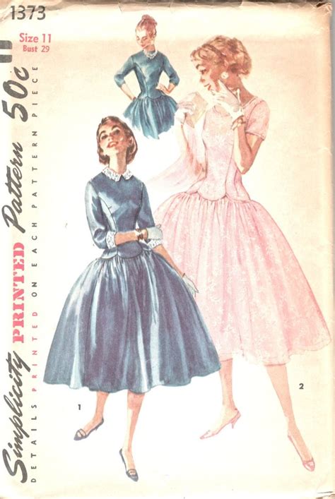 Simplicity S Jr Misses Bouffant Dress Pattern Scalloped Waist