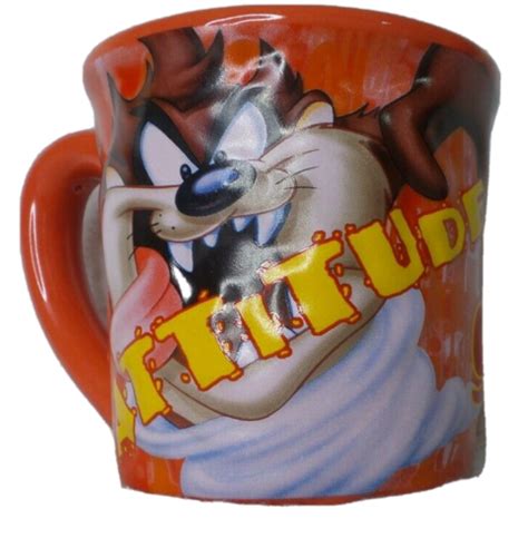 Vintage Looney Tunes Taz D Raised Tasmanian Devil Attitude Coffee