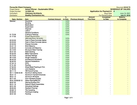 40 Blank Schedule of Values Templates (Excel / Word)