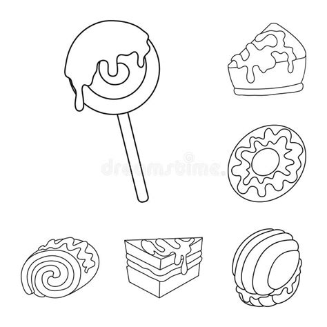 Vector Design Of Sweet And Product Icon Set Of Sweet And Caramel