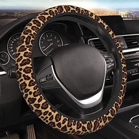 Amazon Pieces Leopard Cheetah Print Steering Wheel Cover Set