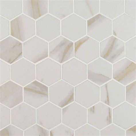 MSI Pietra Calacatta 2 X 2 Hexagon Mosaic Matte Porcelain Tile