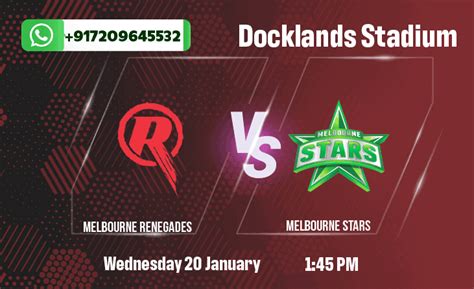 Melbourne Renegades v Melbourne Stars Betting Tips | Jan 20