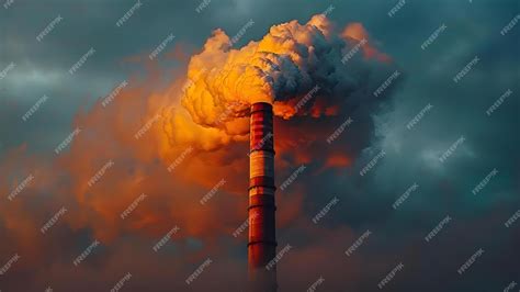 Premium Photo | The Impact of Power Plant Chimneys on Global Warming ...