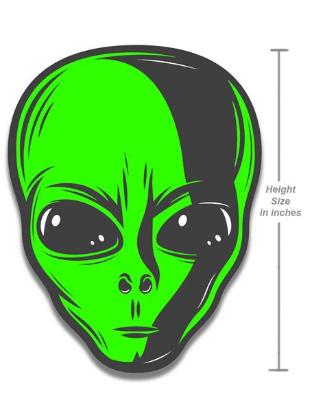 Alien Head Sticker Decal Ufo Space Extra Terrestrial Vinyl Car Bumper