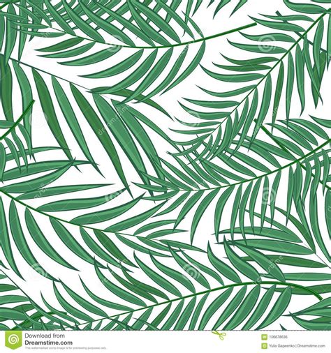 Beautifil Palm Tree Leaf Silhouette Seamless Pattern Background Vector