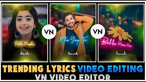 Vn New Lyrics Status Video Editing Tutorial Vn New Trending Status