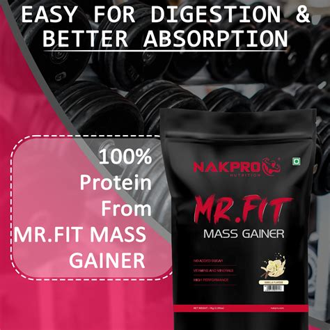 Buy Mr Fit Mass Gainer Best Muscle Mass Protein Powder Supplement Nakpro Nutrition