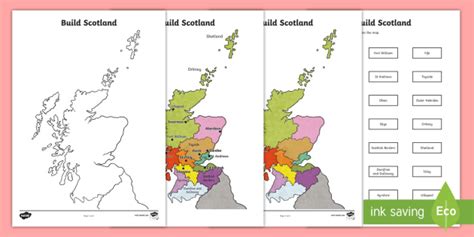 Printable Map Of Scotland Jigsaw Puzzle Twinkl Resources