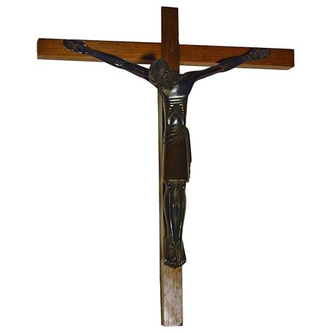 Art Deco Crucifix In Bronze By Lambert Rucki At Stdibs