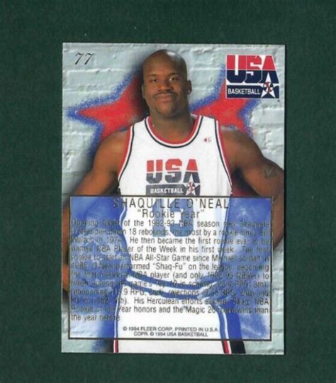 1994 Flair USA Basketball 77 Shaquille O Neal Rookie Year EBay