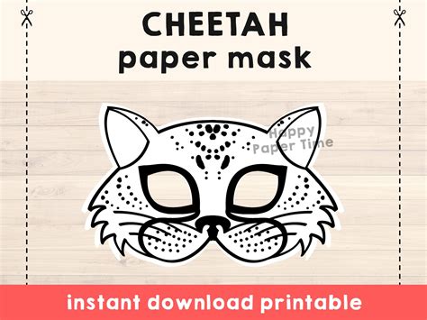 Cheetah Mask Printable Cheetah Costume Mask Paper Safari Party Jungle