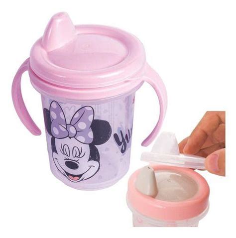 Copo Infantil Treinamento Minnei Mouse Mickey Mouse Crian A Beb Rosa