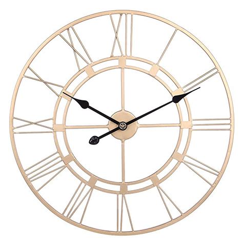 Ruiyif 24 Inch Wall Clock Silent Battery Operated Metal