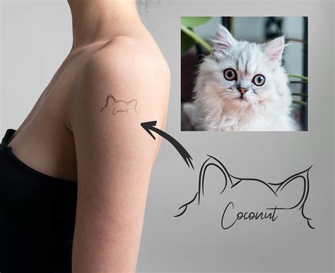 Cat Tattoo Behind Ear