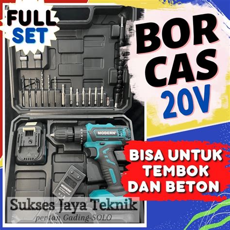 Jual Mesin Bor Cas Beton Impact V Tembok Set Komplit Cordless Hammer