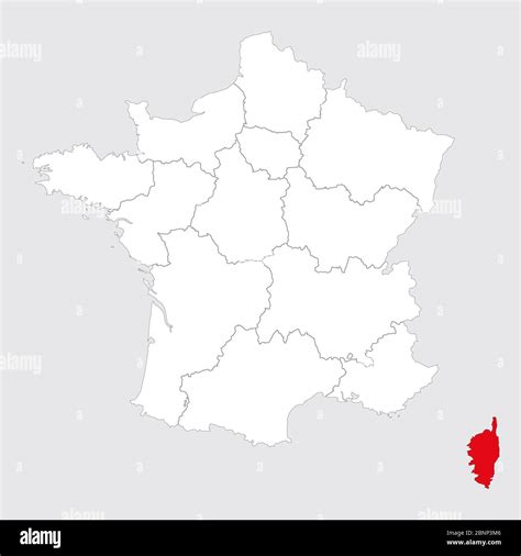 Ajaccio province marked red on france map. Gray background Stock Vector ...