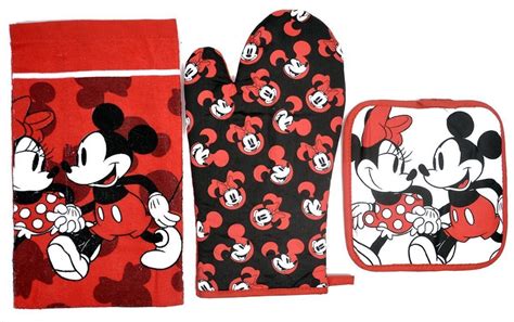 Disney Oven Mitt Pot Holder Dish Towel Pc Kitchen Set Mickey