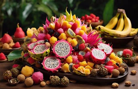 Tropical Feast For The Senses With A Diverse Selection Of Fruits