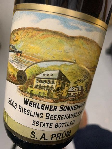 Joh Jos Pr M Wehlener Sonnenuhr Riesling Beerenauslese Auction