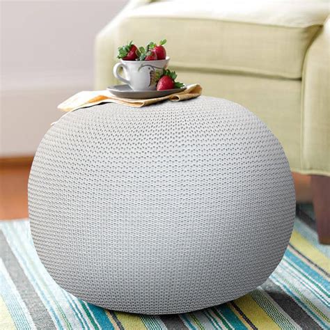 White Pouf, Ottoman Poufs for Living Room, Floor Pouf, Pouffe Ottoman ...