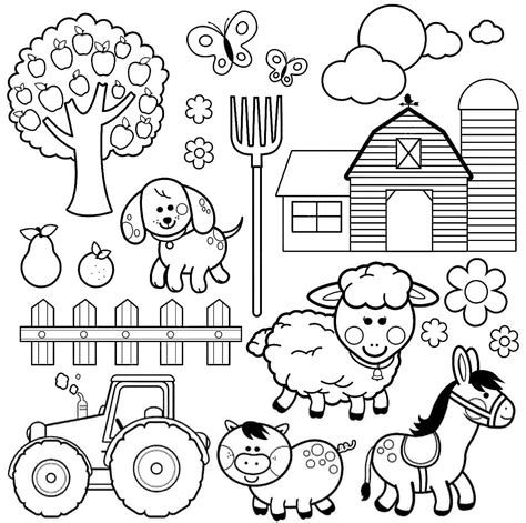 Coloriage Animaux Mignons à la Ferme télécharger et imprimer gratuit