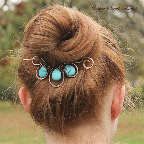 Boho Hair Clip Beaded Hair Barrette Turquoise Hair Jewelry Etsy