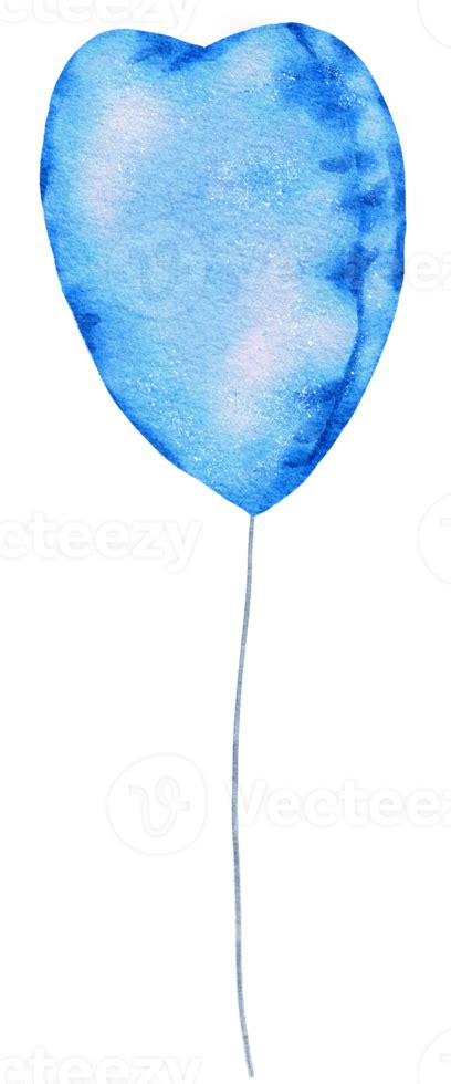 Watercolor Blue Foil Balloon Element Hand Painted 16626684 PNG