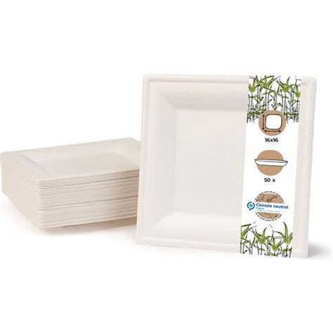 Assiette Jetable Carr E En Canne Sucre Biozoyg X Cm Pi Ces