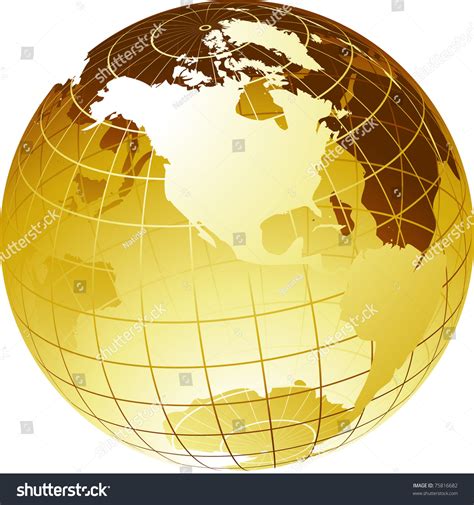 Gold Globe Stock Vector 75816682 : Shutterstock