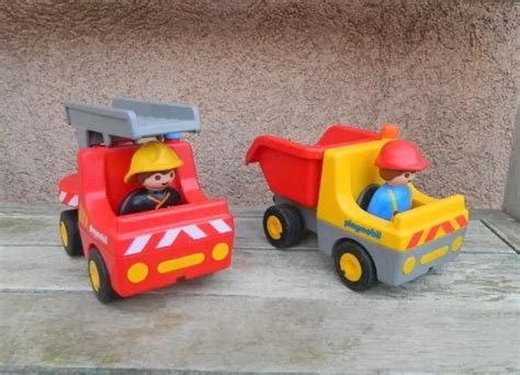 Playmobil Lot Camions Benne Et Pompier Eur Picclick Fr