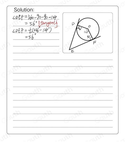 Solved In The Diagram Below Overline De And Overline Ef Are Tangent