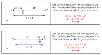 Segment Addition Postulate By Moore Algebra TPT