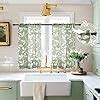 Amazon Xtmyi Boho Curtains For Kitchen Window Green Leaf Sheer