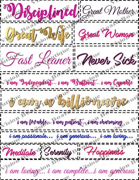 Vision Board Vision Board Kit Printable Vision Board Words Etsy