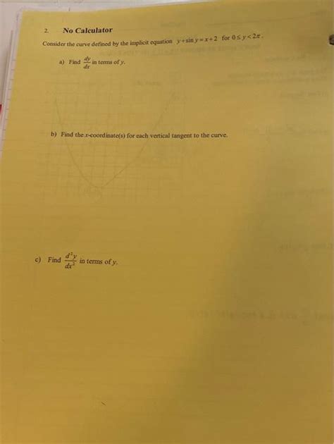 Solved Consider The Curve Defined By The Implicit Equation