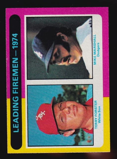 Topps Baseball Set Mike Marshal Los Angeles Dodgers Forster Nm