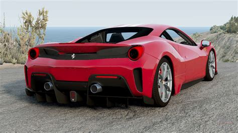 Ferrari 488 Pista Red Ribbon Para BeamNG Drive