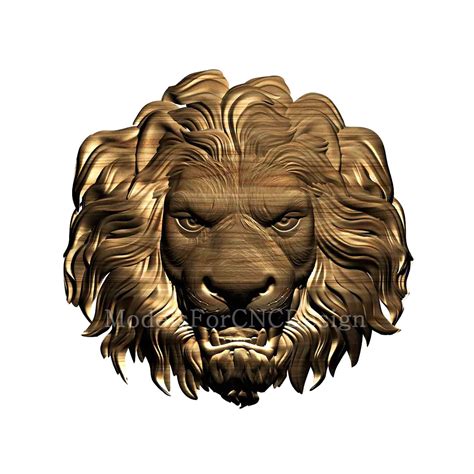 Lion Head 3D STL Model For CNC Router Files For Wood Relief Etsy