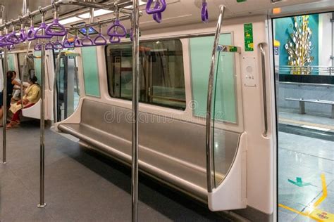 A View Of Subway Train Interior Of Kolkata East West Metro System At