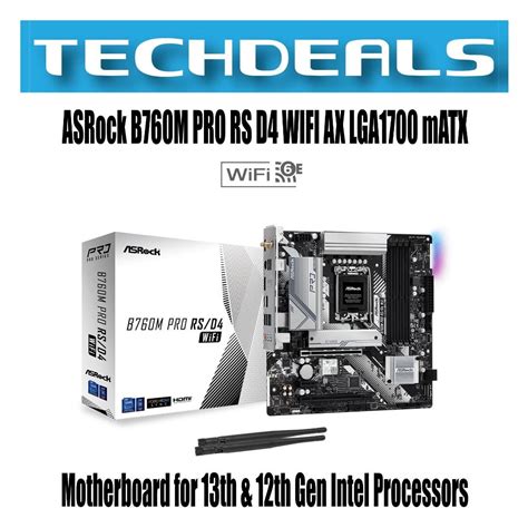 Asrock B M Pro Rs D Wifi Ax Lga Matx Motherboard For Th Th