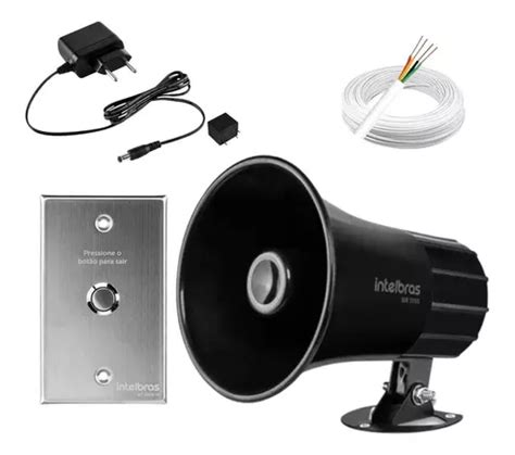 Kit Sirene 120db Sir 3000 Fonte Rele E Botoeira Intelbras