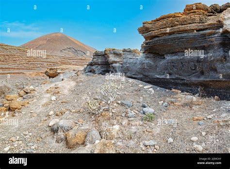 Stratified City Eroded Volcanic Rock Formation Canary Islands